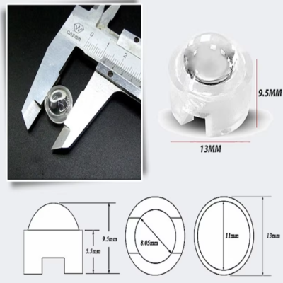 Lente LED 13MM alta potencia 9.5mmx13mm