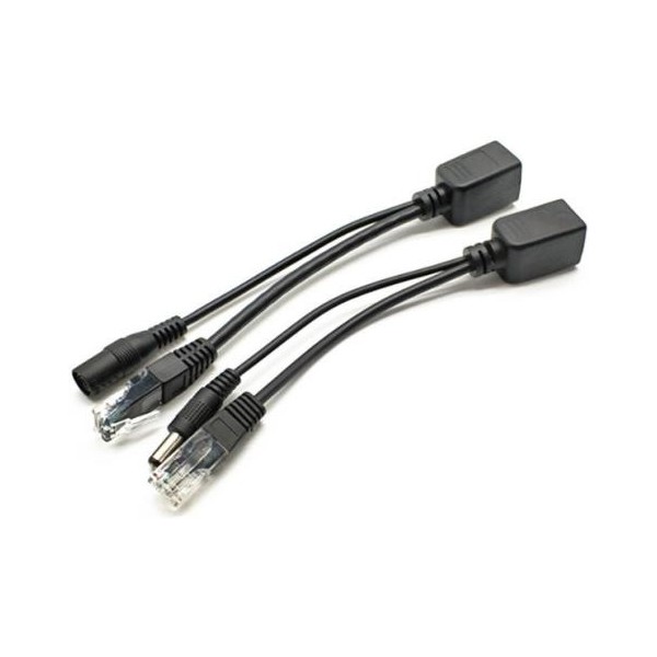 1 par de cables adaptadores divisores POE de inyector RJ45 de 12 V negros DC5.5*2.1 Nota: El pr