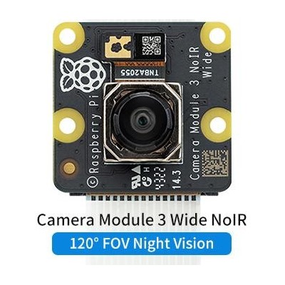 Módulo de cámara Raspberry Pi 3 NoIR Wide Sensor SONY IMX708 de 12 MP con enfoque automático y campo de visión de 120°