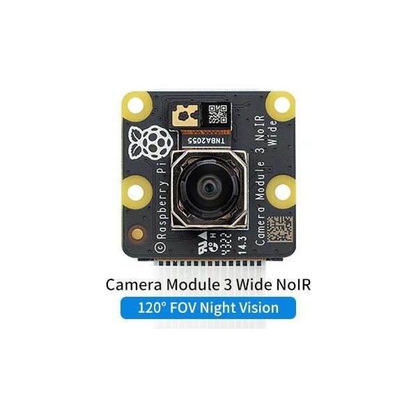 Módulo de cámara Raspberry Pi 3 NoIR Wide Sensor SONY IMX708 de 12 MP con enfoque automático y campo de visión de 120°