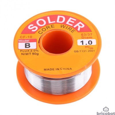 Hilo de soldar 1.0mm 100g 63/37 Libre de Plomo : Núcleo de colofonia