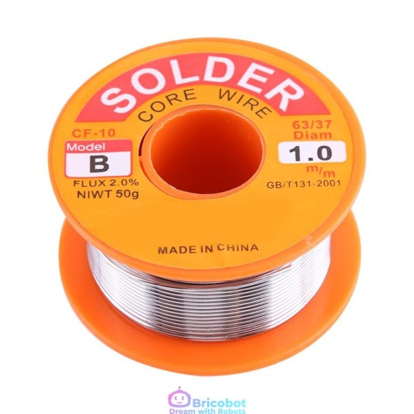 Hilo de soldar 1.0mm 100g 63/37 Libre de Plomo : Núcleo de colofonia